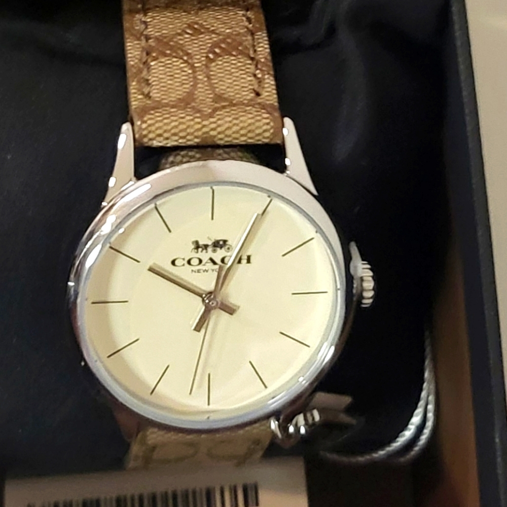 Women's Coach Ruby Watch 32 mm Beige and Silver